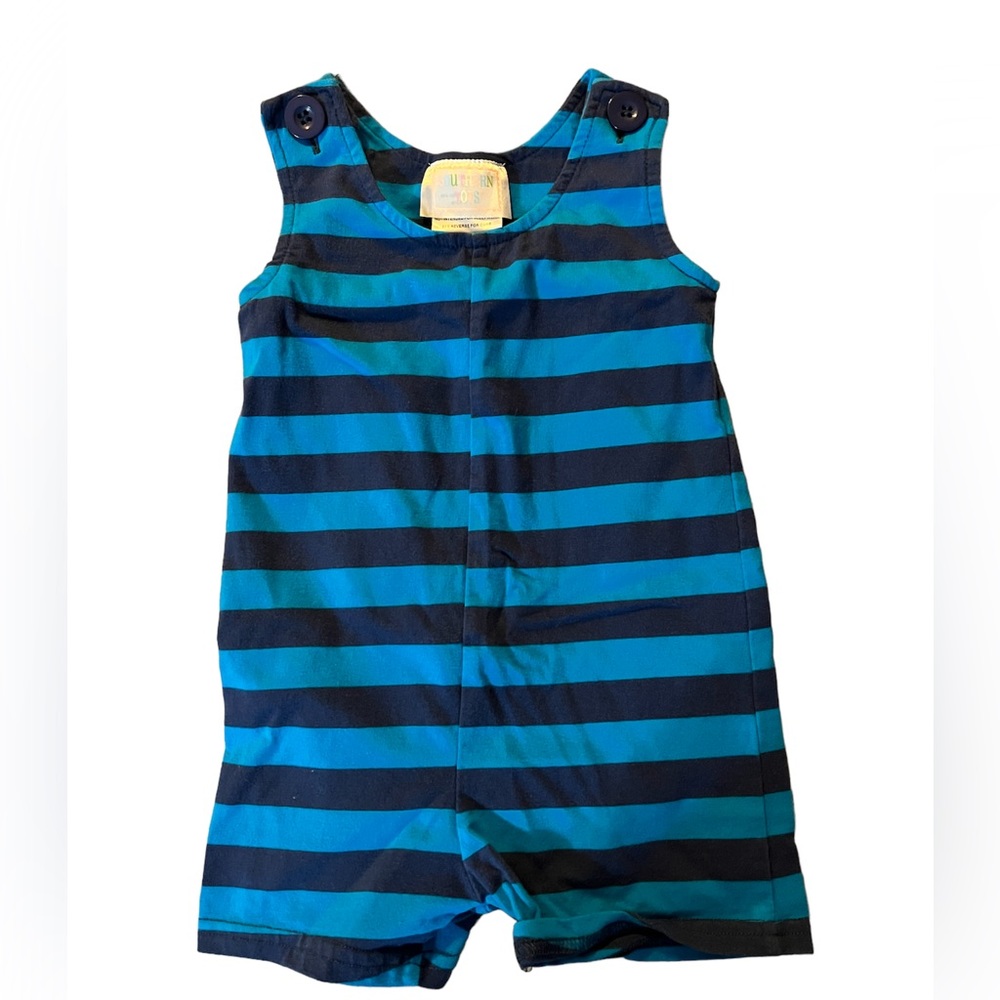 3/$10 sale! Southern tots blue striped boutique size 12 month old boys outfit